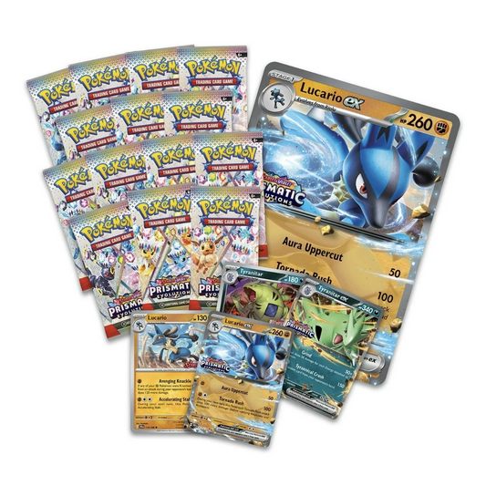 Prismatic Evolutions Lucario ex & Tyranitar ex Premium Collection Pokémon TCG *LIMIT 1*