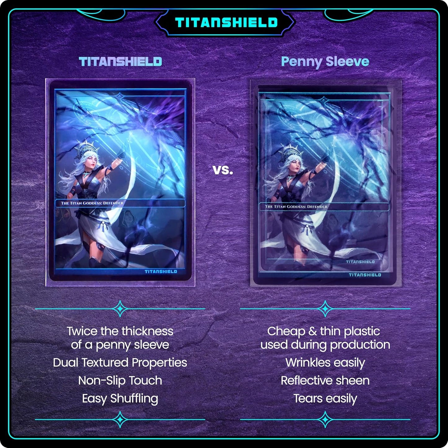 TitanShield Premium Clear Card Sleeves 3-Pack (150 Sleeves)