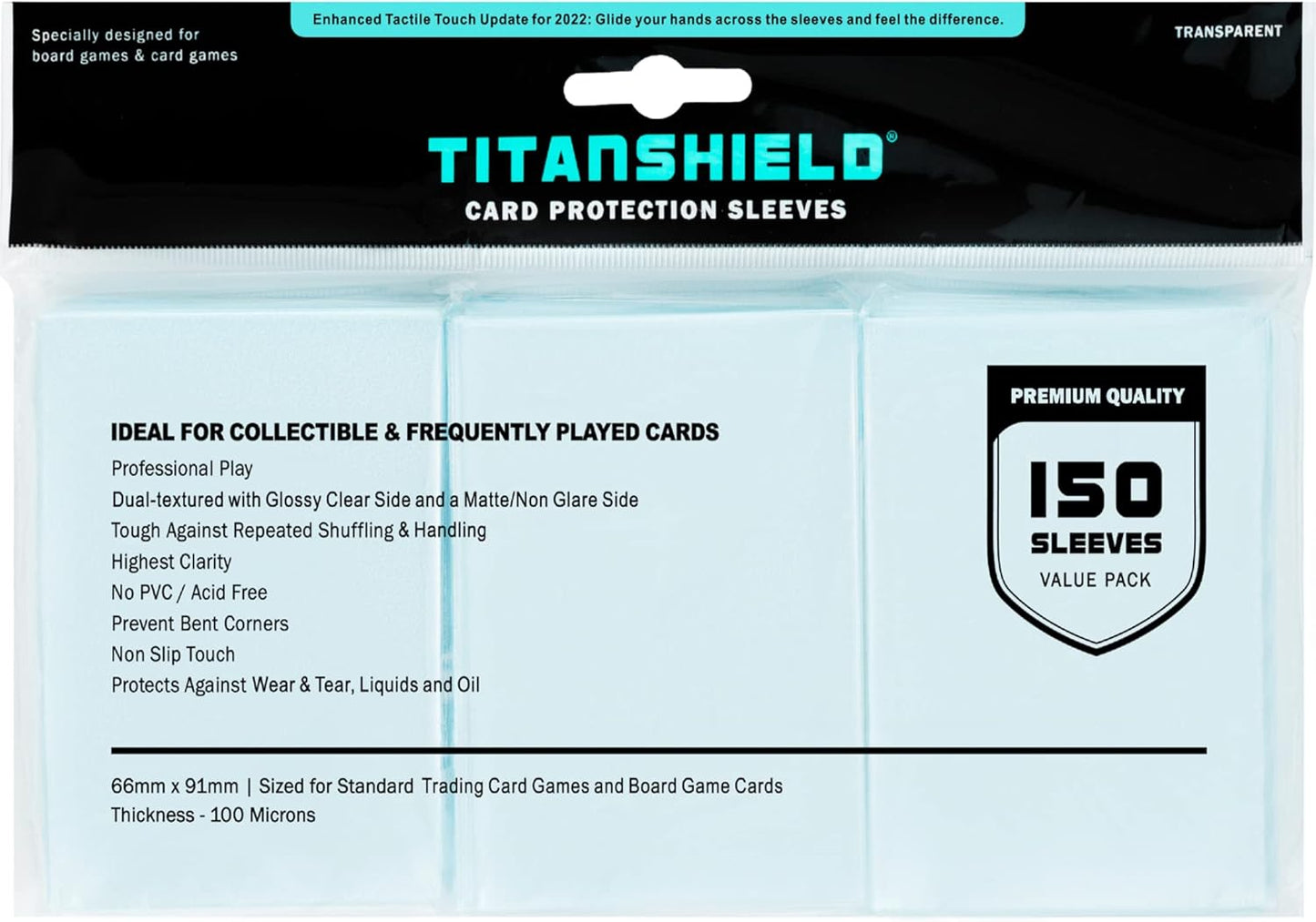 TitanShield Premium Clear Card Sleeves 3-Pack (150 Sleeves)
