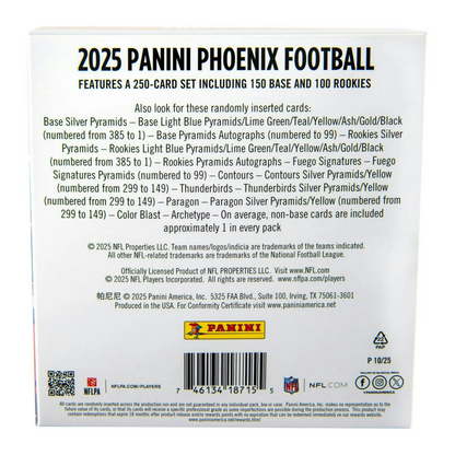 2025 Panini Phoenix Football Mega Box