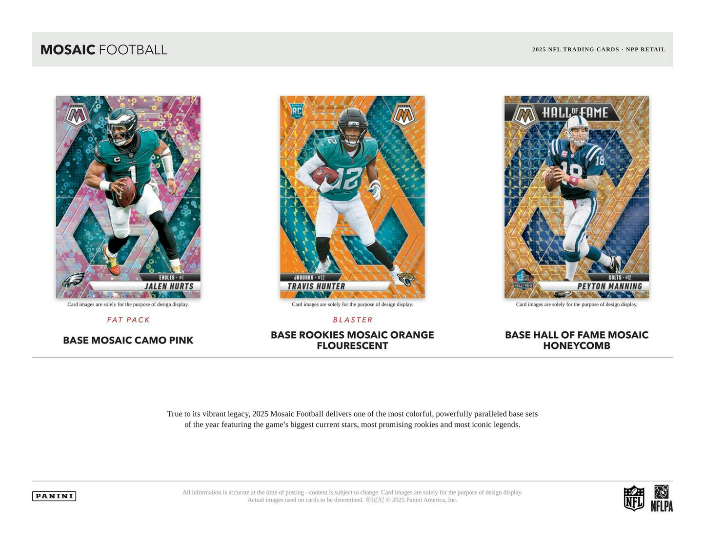 2025 Panini Mosaic Football Mega Box (Reactive Purple Parallels)