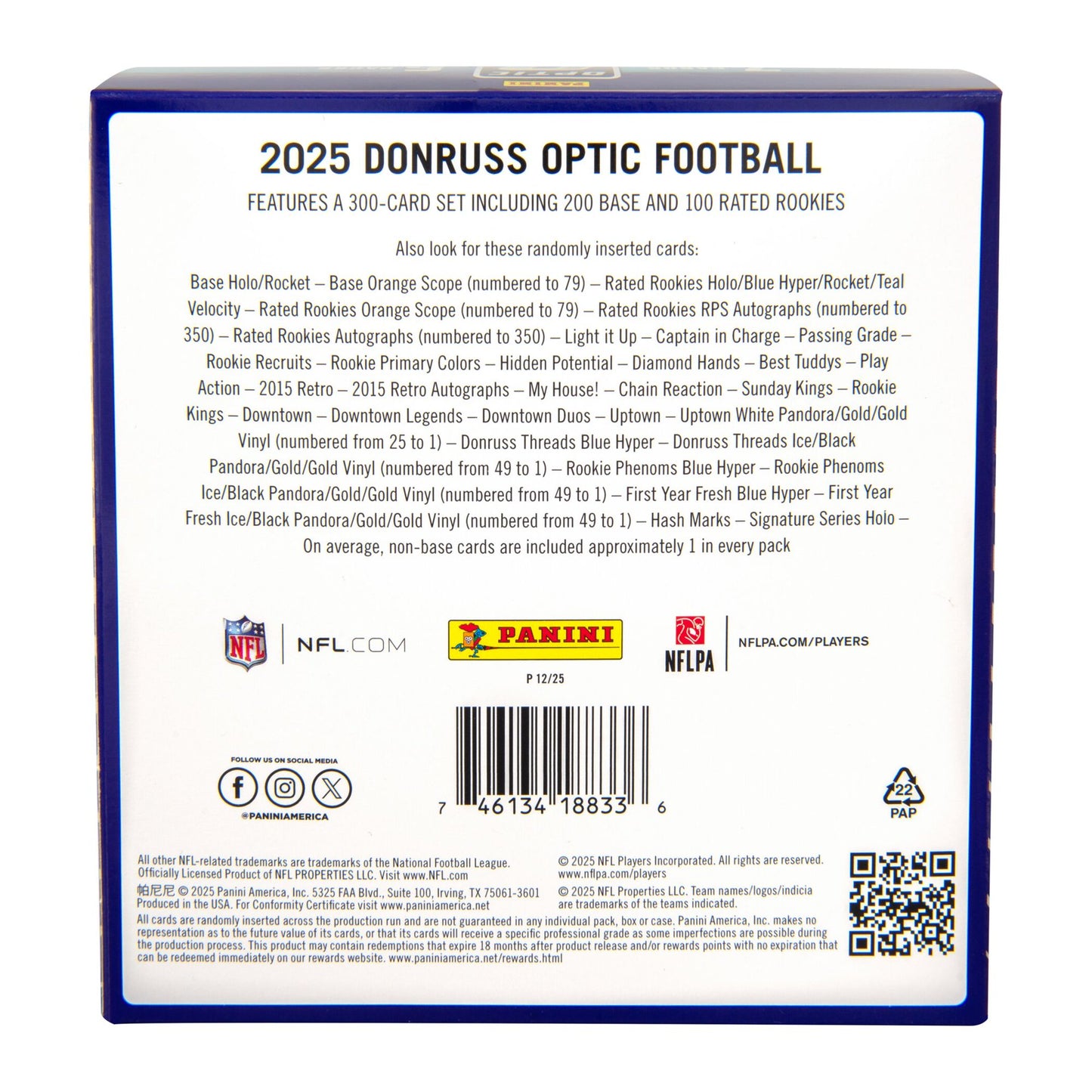 2025 Panini Donruss Optic Football Mega Box (LIMIT 5 PER HOUSEHOLD)