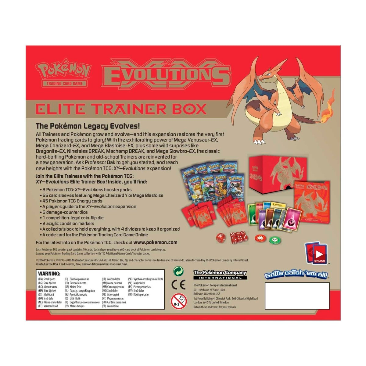 XY Evolutions Elite Trainer Box Pokémon TCG - Mega Charizard Y *LIMIT 1*