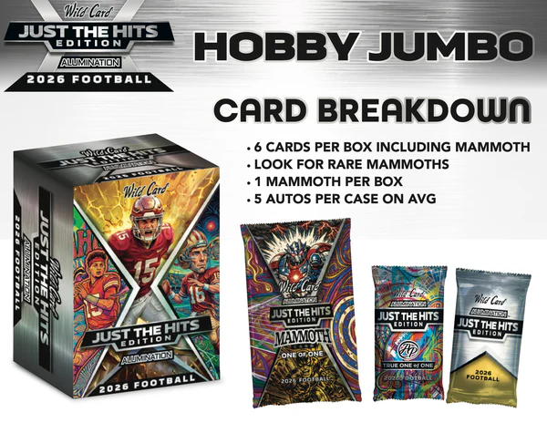2026 Wild Card Alumination "Just The Hits" Football Jumbo Hobby Box ***LIMIT 3***