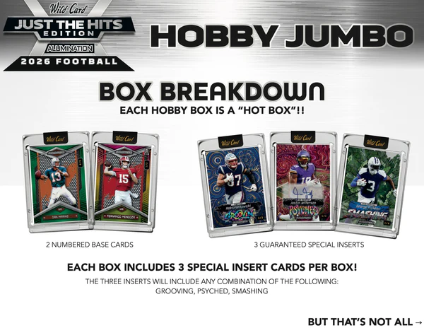2026 Wild Card Alumination "Just The Hits" Football Jumbo Hobby Box ***LIMIT 3***