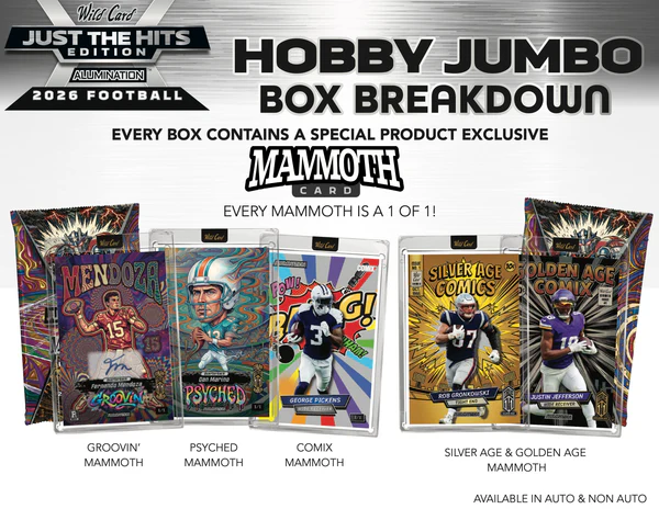 2026 Wild Card Alumination "Just The Hits" Football Jumbo Hobby Box ***LIMIT 3***