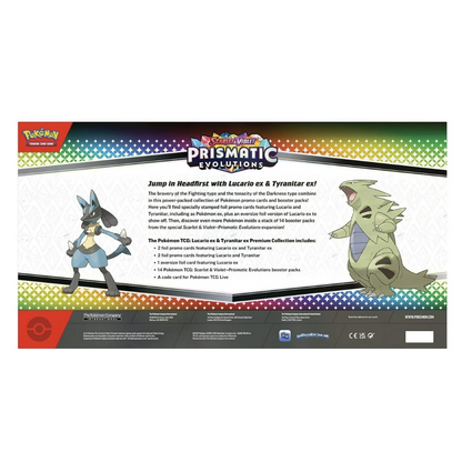 Prismatic Evolutions Lucario ex & Tyranitar ex Premium Collection Pokémon TCG *LIMIT 1*