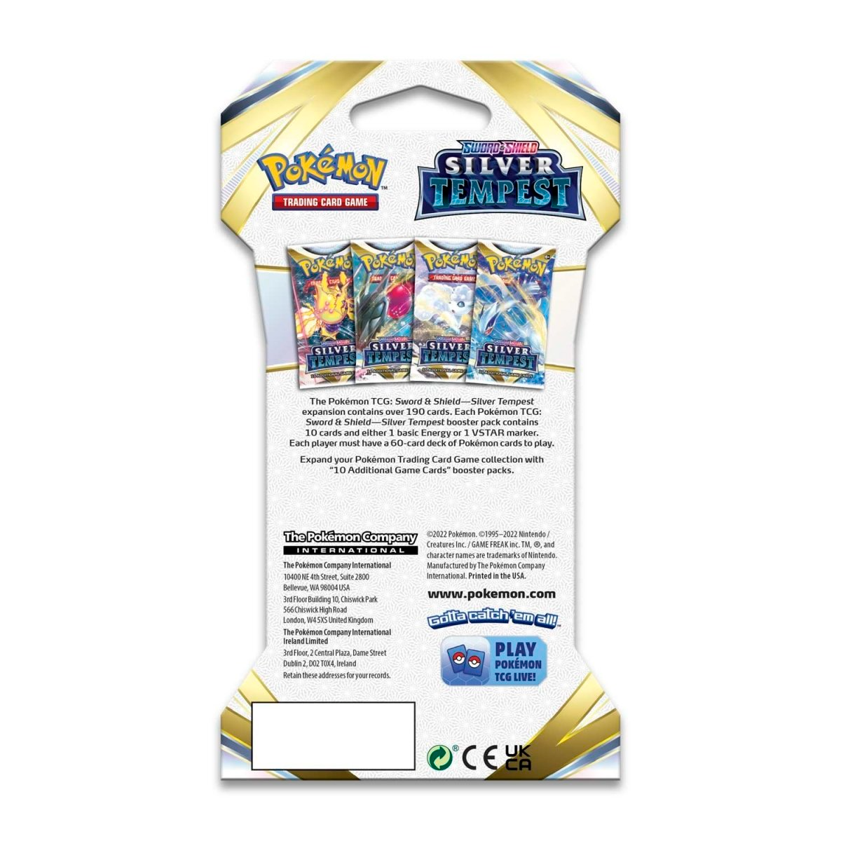 Silver Tempest Booster Pack (Sleeved) SW&SH Pokémon TCG